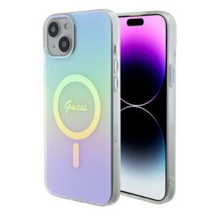 Guess GUHMP15MHITSQ iPhone 15 Plus 6.7" türkizkék keménytok IML Irizáló MagSafe IML Iridescent