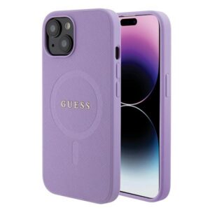 Guess GUHMP15MPSAHMCU iPhone 15 Plus 6.7" lila keménytok Saffiano MagSafe