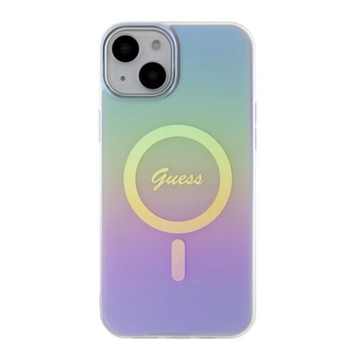 Guess GUHMP15SHITSU IML Iridescent MagSafe keménytok iPhone 15 - lila szivárványos - Image 2