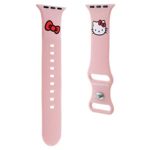 Hello Kitty szíj HKAWLSCHBLP Apple Watch 42/44/45/49mm pink szíj Szilikon Kitty Head szilikon - Image 2