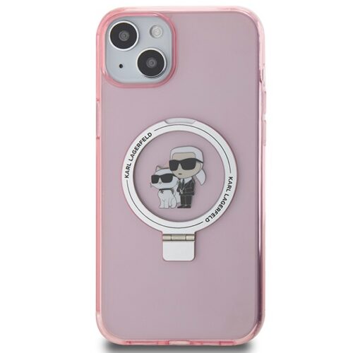 Karl Lagerfeld KLHMP15MHMRSKCP iPhone 15 Plus 6.7" rózsaszín keménytok Karl&Choupette MagSafe gyűrűs állvány - Image 2