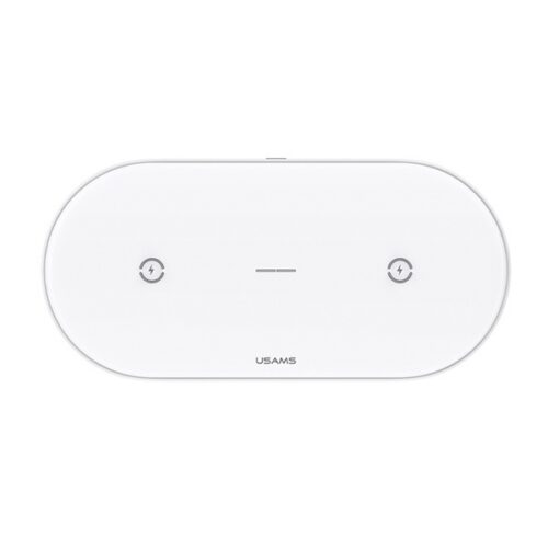 USAMS indukciós töltő US-CD120 10W Dual fehér CD120JN01