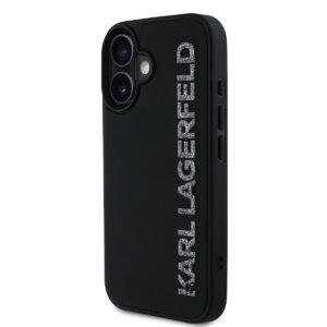 Apple iPhone 16 KARL LAGERFELD KLHCP16SRBKGVCK Hátlap - Fekete
