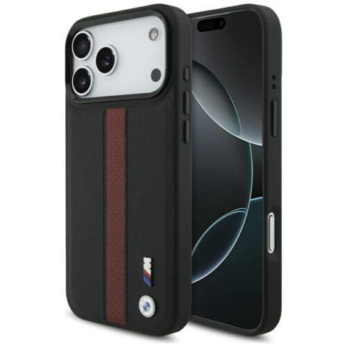 BMW M perforált csíkos logóval ellátott tok MagSafe iPhone 17 Pro Max készülékhez piros