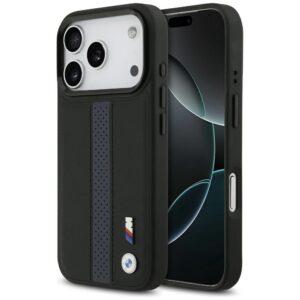 BMW M perforált csíkos logóval ellátott tok MagSafe iPhone 17 Pro készülékhez kék