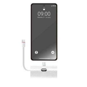 Forcell F-Energy Power Plug F5K3 Powerbank tápcsatlakozó 5000mAh Type-C csatlakozóval PD 20W - fehér