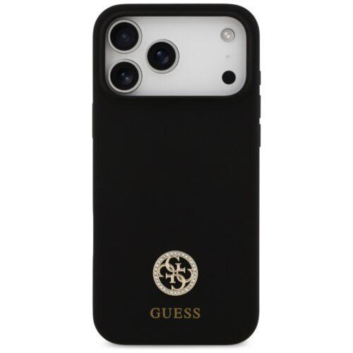 Guess szilikon logó Strass 4G MagSafe tok iPhone 17 Pro Max fekete - Image 2