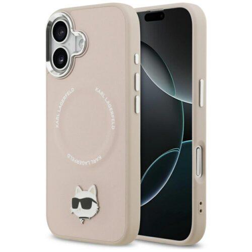 Karl Lagerfeld Choupette Pin MagSafe tok iPhone 17 rózsaszínhez