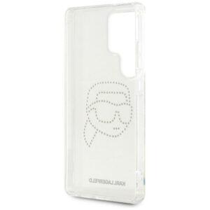 Karl Lagerfeld KLHCS25LHKHDCELT IML Rhinestones Karl Head tok Samsung Galaxy S25 Ultra - átlátszó