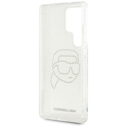 Karl Lagerfeld KLHCS25LHKHDCELT IML Rhinestones Karl Head tok Samsung Galaxy S25 Ultra - átlátszó