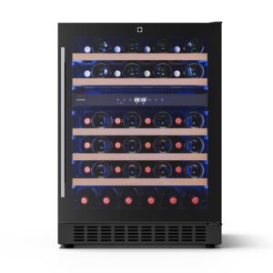 Klarstein Illuminosa pult alatti borhűtő | Kétzónás | 129 liter | 46 palack | 60 cm