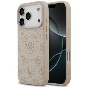 Tojás Guess 4G Ring Classic Logo MagSafe iPhone 17 Pro rózsaszín tokhoz