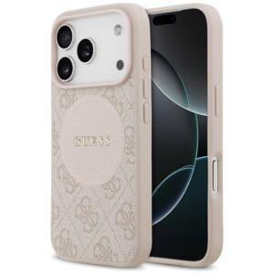 tok Guess 4G Circle Classic Logo MagSafe tok iPhone 17 Pro rózsaszínhez
