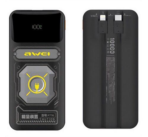AWEI P77K vésztöltő USB+Type-C aljzat (10000mAh