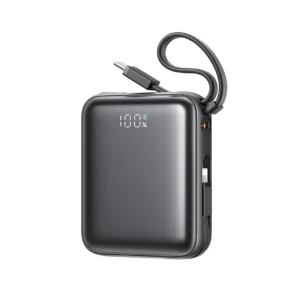 Joyroom JR-PBF27 10000mAh 22.5W Powerbank beépített USB-C és Lightning kábelekkel - fekete