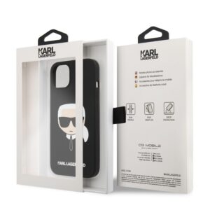 Apple iPhone 14 KARL LAGERFELD KLHMP14SSLKHBK Liquid Silicon MagSafe Hátlap - Fekete