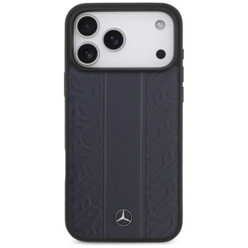 tok Mercedes bőr Laurel Leaves csíkos csíkok MagSafe iPhone 17 Pro Max-hoz kék - Image 2