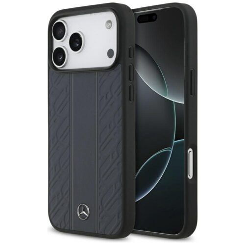 tok Mercedes bőr Laurel Leaves csíkos csíkok MagSafe iPhone 17 Pro Max-hoz kék