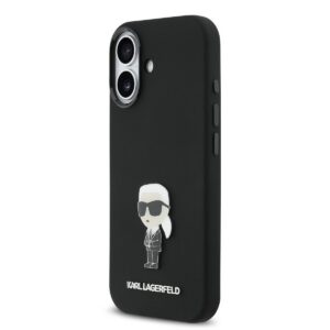Apple iPhone 17 KARL LAGERFELD KLHMP17SSMHKNPK Liquid Silicon MagSafe Hátlap - Fekete