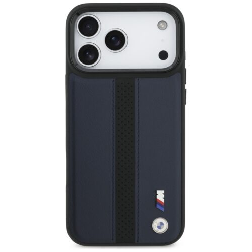 BMW M perforált csíkos logóval ellátott tok MagSafe iPhone 17 Pro Max készülékhez tengerészkék - Image 2
