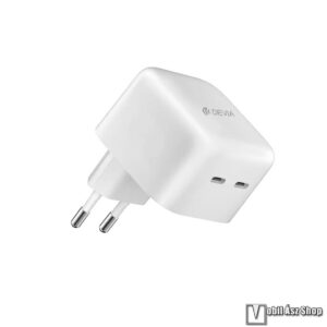 DEVIA EXTREME SPEED SERIES hálózati töltő - FEHÉR - 2 x USB Type C aljzattal