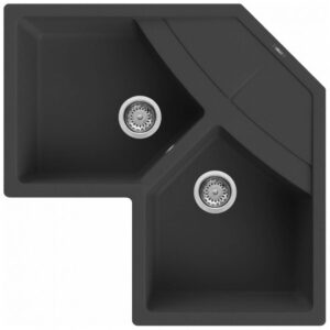 Elleci Unico Corner G40 Nero Gránit mosogatótálca (LGUCOR40)Munkalapra szerelhető