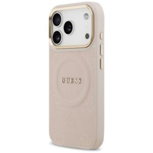 GUESS tok IPHONE 17 Pro kompatibilis MagSafe GUHMP17LPSAMSECP (PU W/ Peony Hot Stamp) rózsaszínű