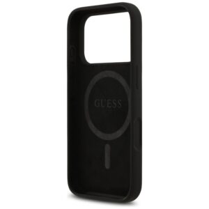 GUESS tok IPHONE 17 Pro kompatibilis MagSafe GUHMP17LSCTRLMK (szilikon W/ háromszög logó) fekete