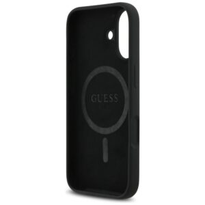 GUESS tok IPHONE 17 kompatibilis MagSafe GUHMP17SSCTRLMK (szilikon W / háromszög logó) fekete