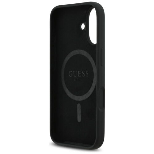 GUESS tok IPHONE 17 kompatibilis MagSafe GUHMP17SSCTRLMK (szilikon W / háromszög logó) fekete