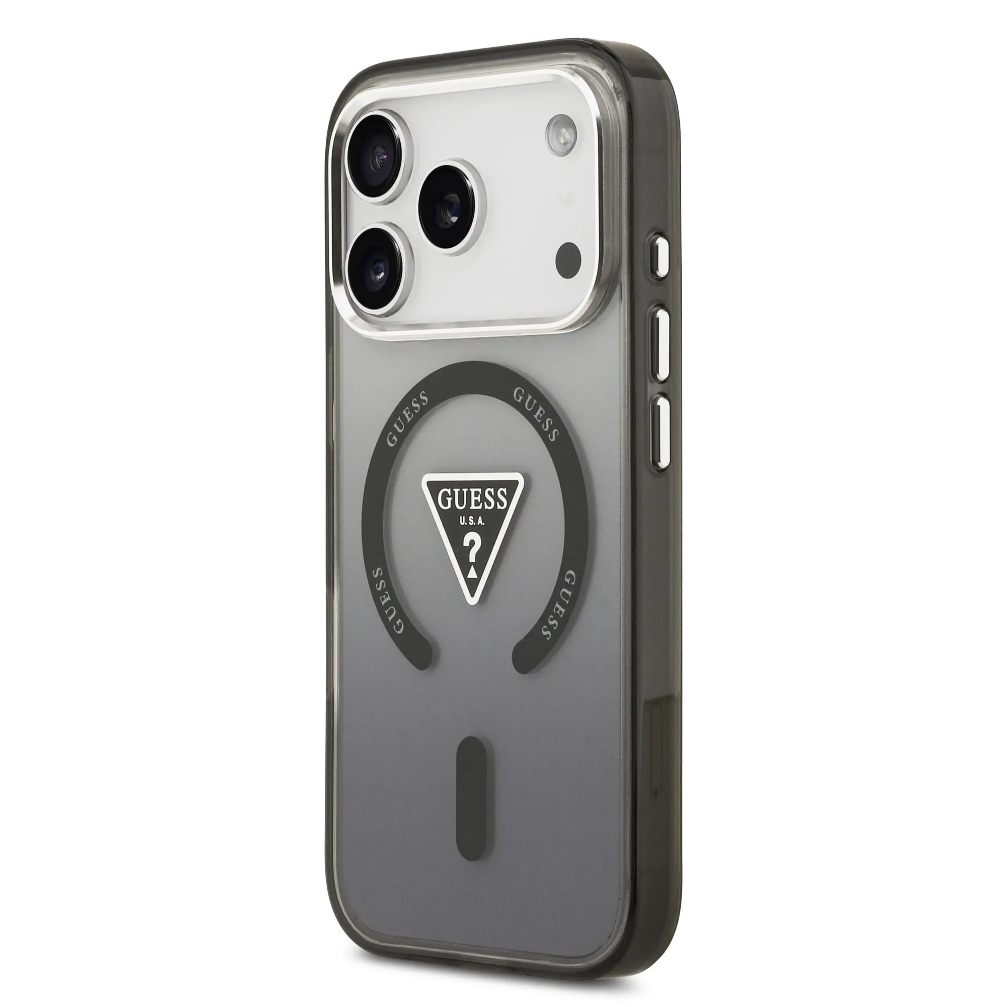 GUESS tok az IPHONE 17 Pro Max-hoz kompatibilis a MagSafe GUHMP17XHGTMLCGK (IML Gradient W/ Triangle Logo) fekete