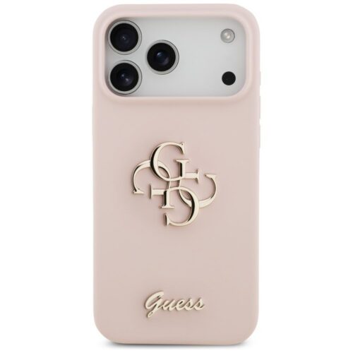 GUESS tok az IPHONE 17 Pro Max készülékhez GUHCP17XSC4GSMP (szilikon W/ Big 4G Script) rózsaszínű