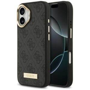 Guess 4G Logo Plate MagSafe tok iPhone 17 Fekete