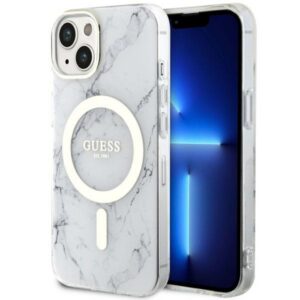Guess GUHMP14SPCUMAH iPhone 14 6.1" fehér keménytok márvány MagSafe márvány