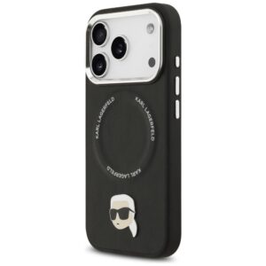 KARL LAGERFELD tok IPHONE 17 Pro kompatibilis MagSafe KLHMP17LPSMLRKLK (PU Karl Pin) fekete