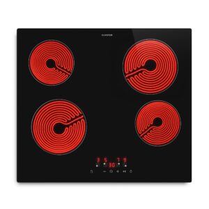 Klarstein Hito üvegkerámia főzőlap | 4 főzőzóna | 6000 W | 9 teljesítményfokozat | 60 cm