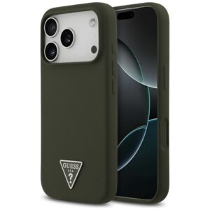 Guess tok szilikon háromszög logó MagSafe iPhone 17 Pro iPhone 17 Pro khaki színű tokhoz