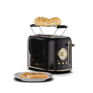Klarstein Victoria kenyérpirító | 2 szeletes kenyérpirító | 800 W | 7 pirítási fokozat | Zsemlemelegítő